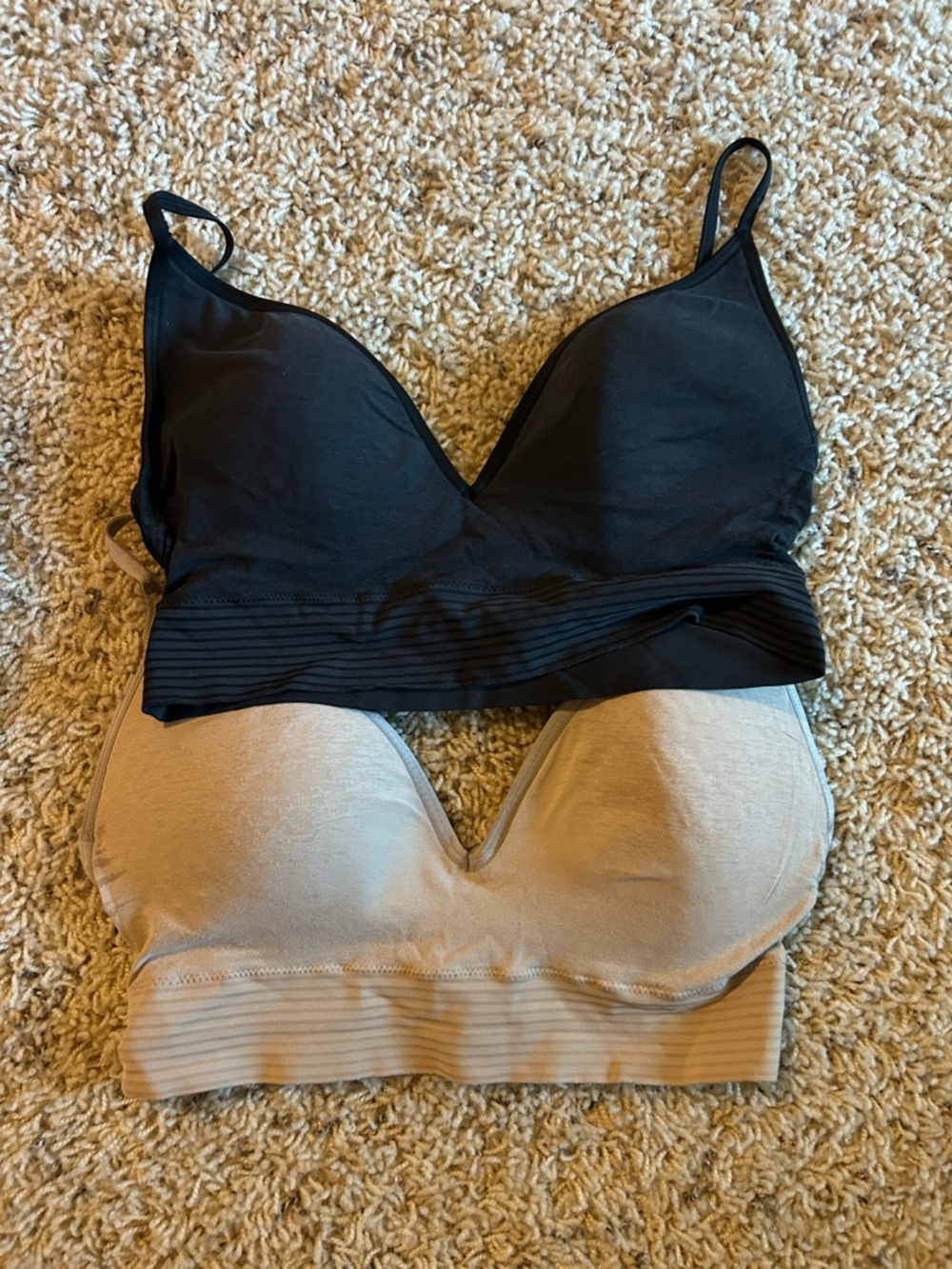 Jockey Seamless Bralette Duo — Black & Beige